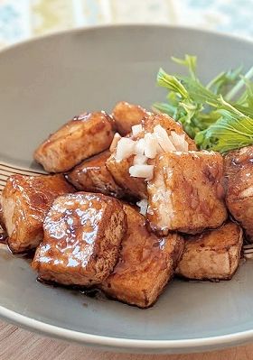 焼肉たれと新ショウガで焼き豆腐の甘辛炒め-レシピのメイン写真