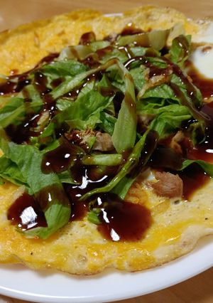 簡単満足。レタたま焼き-レシピのメイン写真