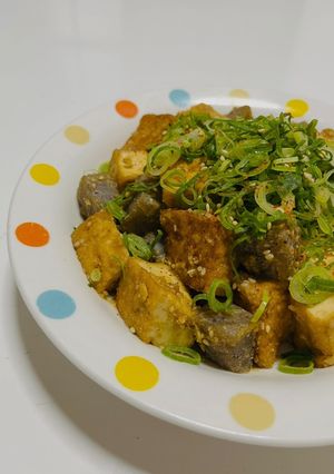 厚揚げと蒟蒻のごま味噌炒め-レシピのメイン写真