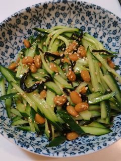 簡単!旨い!納豆ときゅうりの塩昆布ナムル-レシピのメイン写真