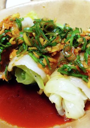 キャベツの肉巻き！にんにく醤油ネギたれ-レシピのメイン写真