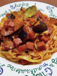 ランチョンミートとナスのトマトパスタ-レシピのメイン写真