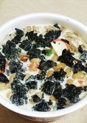 “鴨だし野菜豆牛乳ミルクスープ蕎麦”-レシピのメイン写真