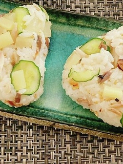 鯖西京焼きとたくあん、きゅうりのおにぎり-レシピのメイン写真