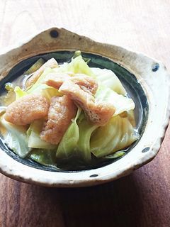 簡単副菜★キャベツと油揚げの煮びたし-レシピのメイン写真