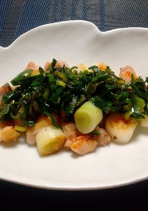 白ねぎと鶏肉の炒め物-レシピのメイン写真