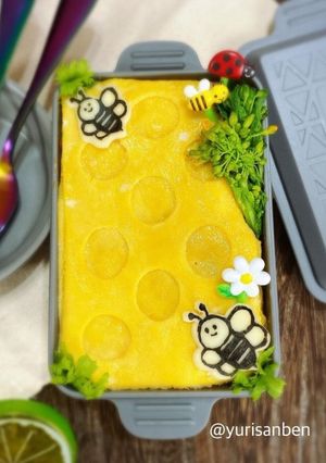 蜂の巣オムライス春弁当可愛いおかず-レシピのメイン写真