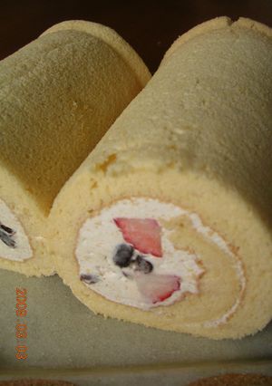 きなこシフォンロールケーキ-レシピのメイン写真