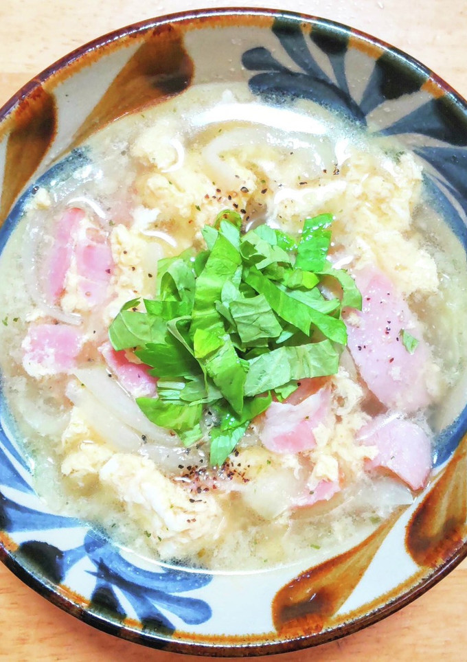ベーコンとセロリと玉ねぎと卵のスープ-レシピのメイン写真