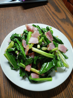 行者にんにくのベーコン炒め-レシピのメイン写真