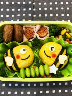 キャラ弁 春のミツバチ弁当-レシピのメイン写真
