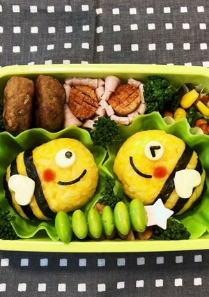 キャラ弁　春のミツバチ弁当-レシピのメイン写真