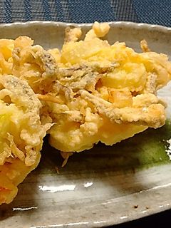 白葱と煮干しのかきあげ 雪塩添え-レシピのメイン写真