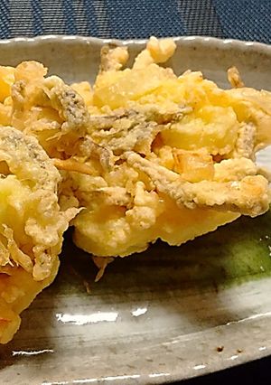 白葱と煮干しのかきあげ　雪塩添え-レシピのメイン写真
