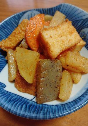時短 厚揚げとこんにゃくの煮物風-レシピのメイン写真
