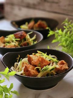 厚揚げともやしと豆苗の炒め物-レシピのメイン写真