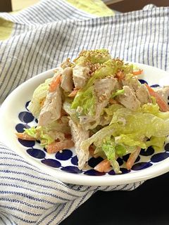 蒸し鶏と春キャベツの胡麻マヨサラダ-レシピのメイン写真