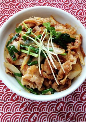 豚しゃぶ肉で、焼肉丼♪-レシピのメイン写真