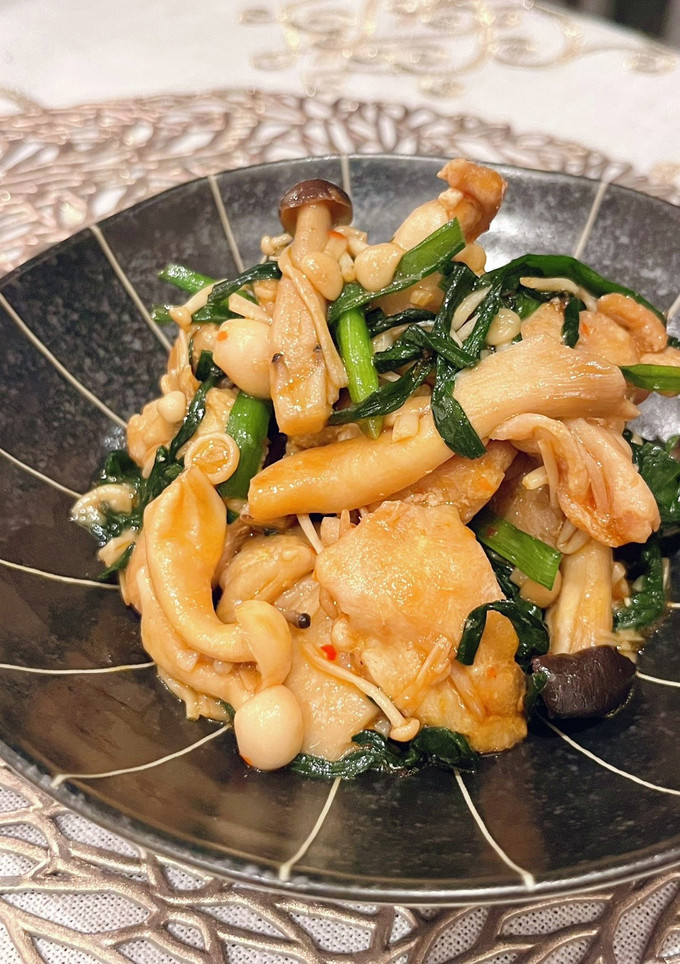 鶏きのこニラの旨辛炒め（中華風）-レシピのメイン写真