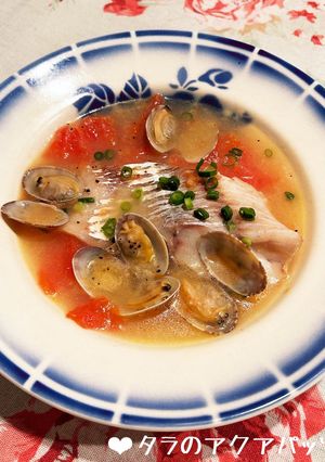 タラ(白身魚)のアクアパッツァ♪-レシピのメイン写真