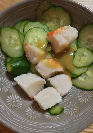 きゅうりとカニカマのからし酢味噌和え-レシピのメイン写真