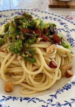 ふきのとうとアンチョビのパスタ-レシピのメイン写真