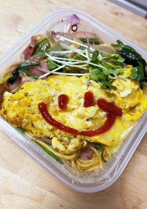 フライパンひとつ☆白ナポリタンお弁当-レシピのメイン写真