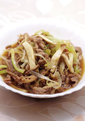 牛薄切り肉と白髪葱の甘辛炒め-レシピのメイン写真