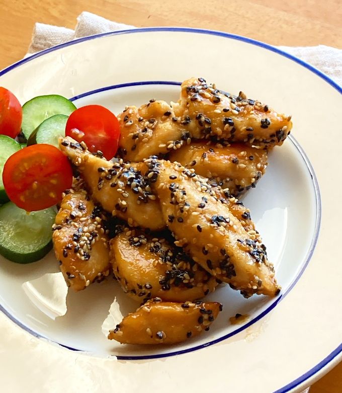 調味料同量＊ささみの甘辛胡麻まみれ＊ by sacchiん 【クックパッド
