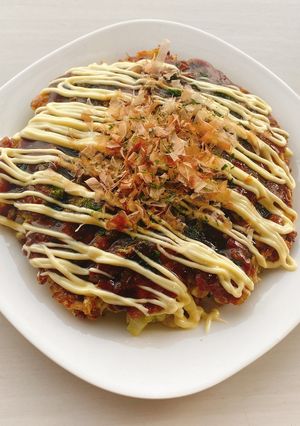 オートミールパウダーで作るお好み焼き-レシピのメイン写真