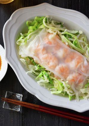 電子レンジで簡単大きなライスペーパー焼売-レシピのメイン写真
