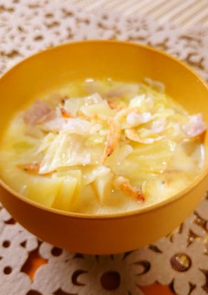 きゃべつと桜えびの豆乳スープ-レシピのメイン写真