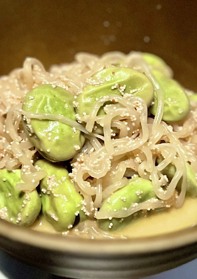 そら豆としらたきの明太子炒め-レシピのメイン写真