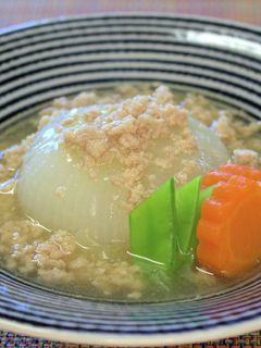 新玉ねぎのそぼろあんかけ【動画】-レシピのメイン写真