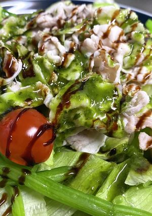 【サラダ】バジルソースと・バルサミコ酢-レシピのメイン写真