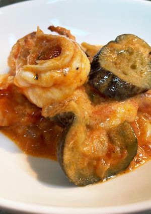 ナスとエビのトマトクリーム煮-レシピのメイン写真