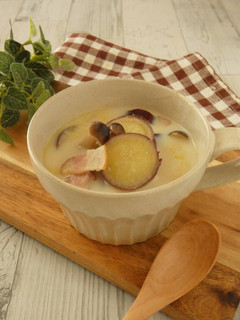 さつま芋とベーコンの豆乳スープ-レシピのメイン写真