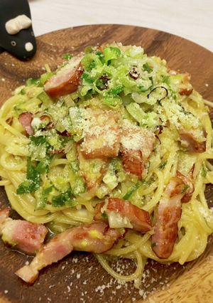 たっぷり葉ニンニクのぺぺたま-レシピのメイン写真