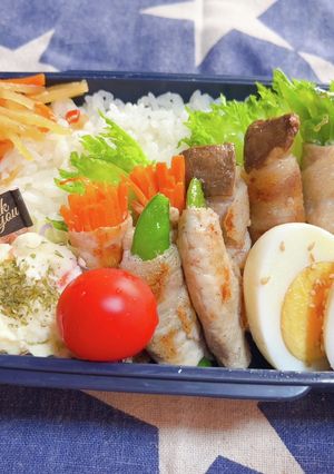 時短お弁当盛り付け記録　肉巻き野菜-レシピのメイン写真
