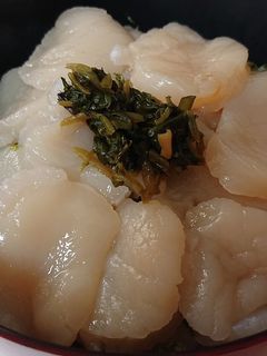 葉ワサビ入りホタテ丼-レシピのメイン写真