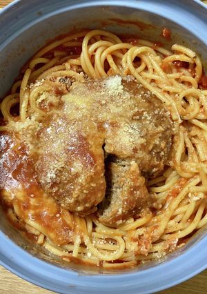 レンジ・実質ミートボールパスタ-レシピのメイン写真
