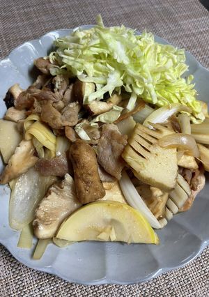 豚とタケノコ炒め。焼肉のタレで簡単！-レシピのメイン写真