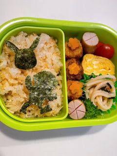 幼稚園お弁当 鮭ご飯海苔弁-レシピのメイン写真
