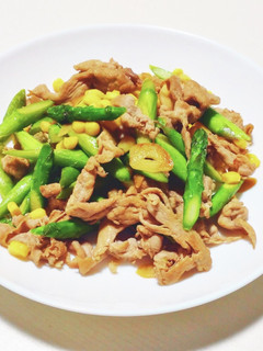 アスパラと豚肉の炒め物-レシピのメイン写真