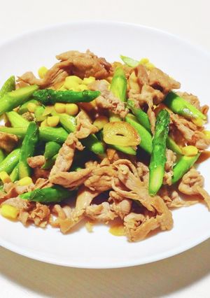 アスパラと豚肉の炒め物-レシピのメイン写真