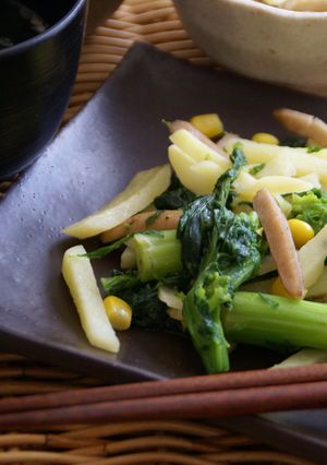 菜の花とじゃがいもの塩ソテー-レシピのメイン写真
