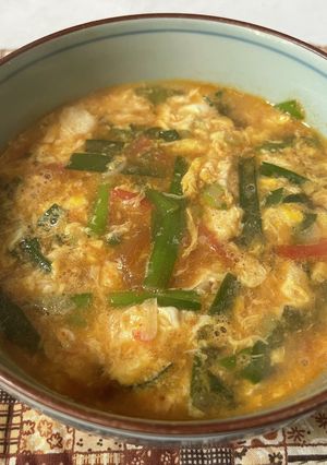 中華ニラ玉トマトスープ-レシピのメイン写真