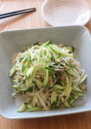 電子レンジで簡単！きゅうりともやしナムル-レシピのメイン写真