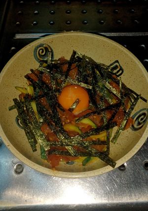 簡単おつまみ　びんちょう鮪のユッケ風-レシピのメイン写真