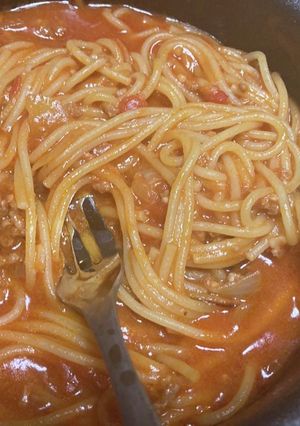 【ワンポット】ミートソーススパゲッティ-レシピのメイン写真